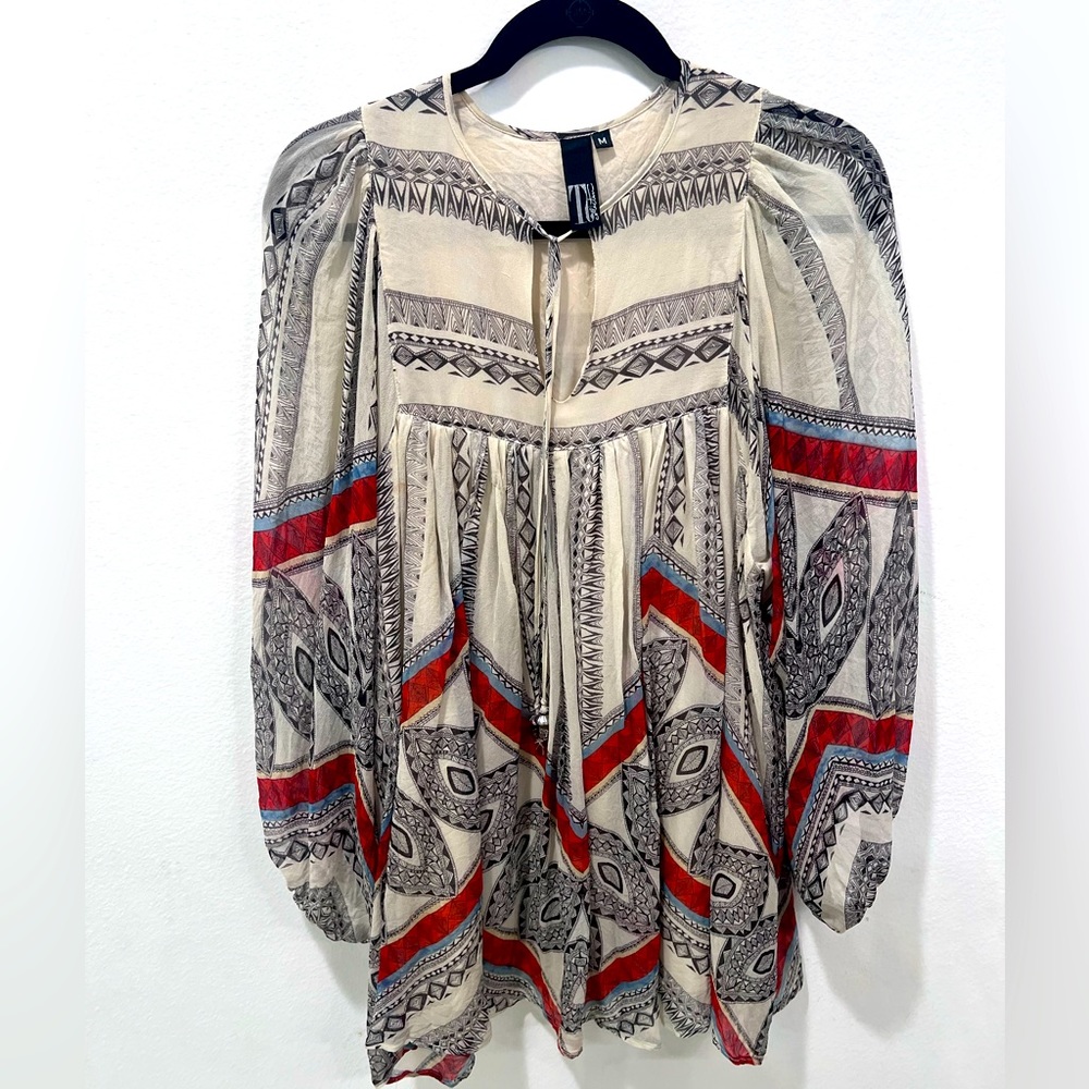 Silk patterned boho dress